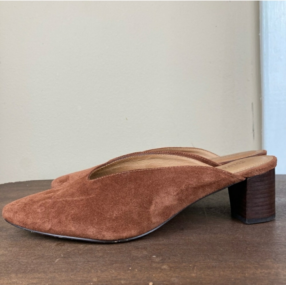 Soludos Venetian Suede Pointy Toe Mule Block Heel… - image 4